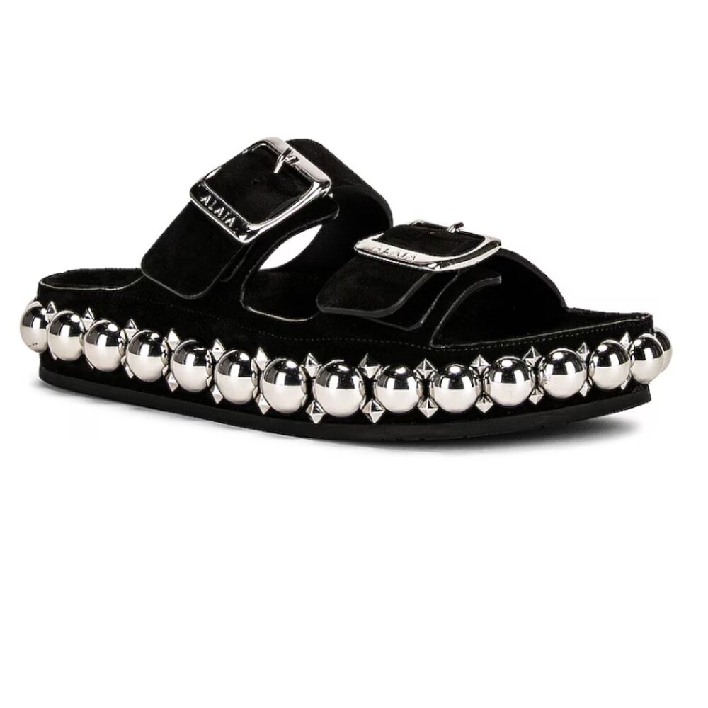 Alaia Bombe Studded Sandals in Black EUC